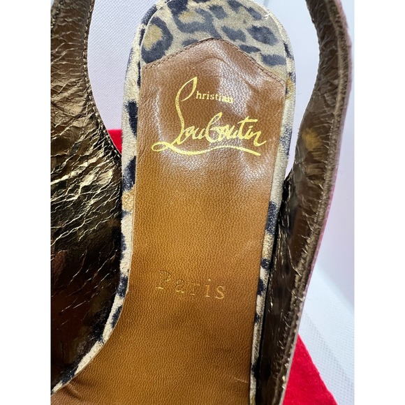 Christian Louboutin Winter Euro Trash Heels 150 PVC/Suede Leopard EU 37.5 7.5 - Picture 9 of 14
